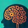 Strategic insight icon - a stylized brain with gears